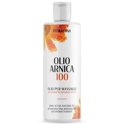 Olio Arnica Forte per Massaggi Rilassanti e Decontratturanti, Olio Ideale per Tensioni Muscolari e Sportivi con Canfora Riscaldante e Olio di Lavanda e Eucalipto, 250 ml - FITOATTIVI