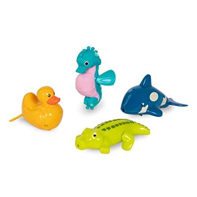 Battat – Juguetes de baño para niños – Paquete de 4 Animales de bañera. – Juguetes flotantes para la Hora del baño – Juguetes de Agua y Playa – 2 años + – Caballo de mar, Cocodrilo, Pato, Ballena