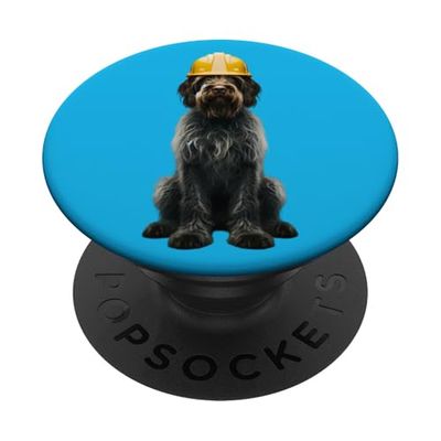 Tripulación de Trabajador de Sombrero Duro Amarillo Perro Grifón Señalador Pelo Alambre PopSockets PopGrip Adhesivo