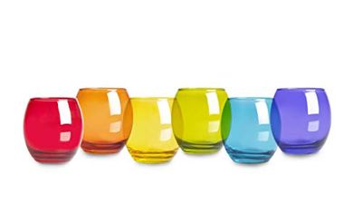 Excelsa San Josè Set 6 Bicchieri Acqua, Vetro, Multicolore, 40.5 cl