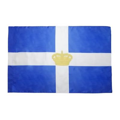 AZ FLAG - Drapeau Royaume de Grèce 1863-1973 - 90x60 cm - Drapeau Grec Ancien 100% Polyester avec Fourreau et Cordelette - Pavillon 50 g