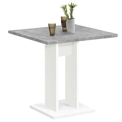 FMD Möbel 668-001E Bandol 1 eettafel, spaanplaat, wit/beton LA, afmetingen 70,0 x 70,0 x 75,0 cm (b x h)