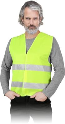 Ogrifox OX-LUMI Chaleco de alta visibilidad amarillo | Talla 38 | Chaleco de seguridad | Chaleco protector | Chaleco de alta visibilidad para coche | Chaleco de alta visibilidad para bicicleta