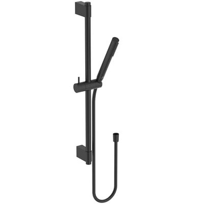 Ideal Standard - Idealrain, Kit doccia con asta doccia e accessori, Set saliscendi doccia, Nero seta