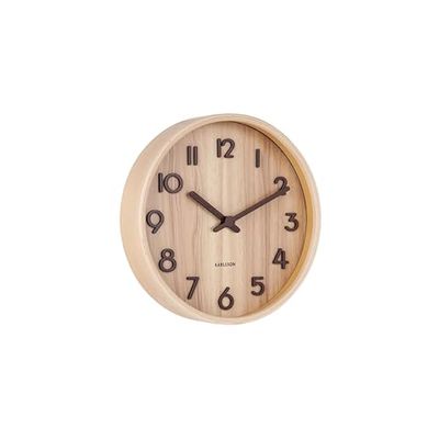 Karlsson KA5808WD Horloge Murale Ronde Pure Small Bois Clair Beige D22 x 4,5 cm, Tilleul, 14x7x5 cm