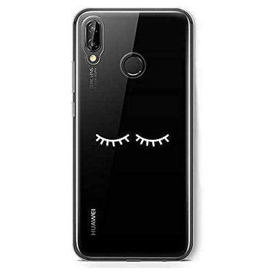 ZOKKO Cover per Huawei P20 Lite, morbida trasparente, inchiostro bianco