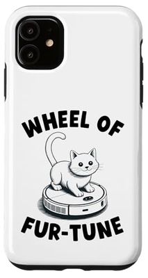 Wheel Of Fur-Tune Cat On Robot Vacuum Cleaner Cat Case for iPhone 11