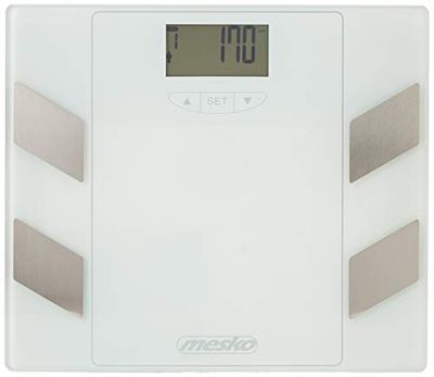 mesko Scale Personal with Analyzer Silver and White, Multicolour, One Size