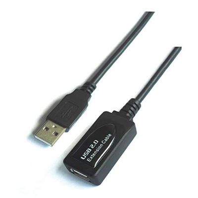 Cabo externo USB (A) 2,0 M A USB (A) 2,0 H AISENS 5M preto A101-0018