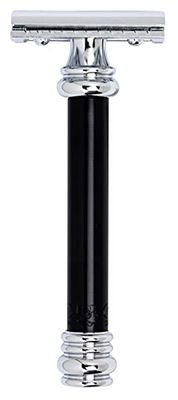 Merkur 38.011 - Maquinilla de afeitar regulable, diseño cromado, mango de color negro