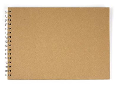 RAYHER 8160900 Spiral Bound Scrapbook with Hardcover, Blank Page Album, Notebook, 30 white Sheets, 21 x 30 cm