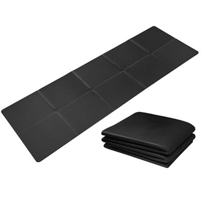 Good Nite Opvouwbare yogamat antislip draagbare fitnessmat opvouwbaar licht gym mat Pilates sport reizen oefenmat voor vrouwen mannen 183 x 61 x 0,6 cm (zwart)