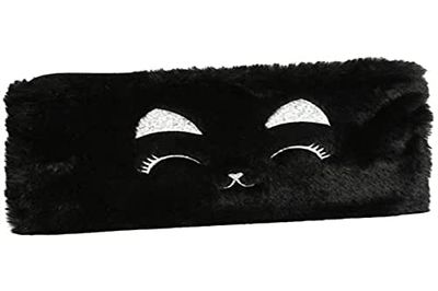 Exacompta - 99048821E - Trousse / Fourre-tout plat - Matière synthétique et douce au toucher - Détails en broderie - 22 cm x 21 cm - Motif fourrure - Coloris noir