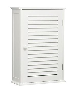 Premier Housewares Armoire Salle de bain 1 porte Blanc / Meuble Salle de Bain/ 57 x 39 x 17 cm
