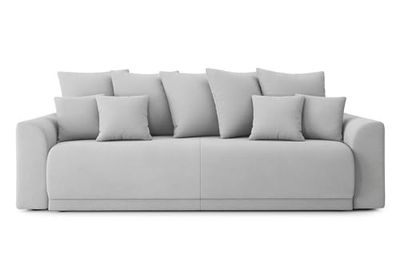 BAÏTA Canapé Droit Convertible Nova 3 Places en Tissu Gris