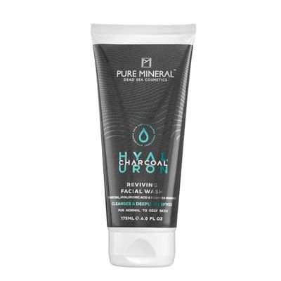 Pure Mineral - Nettoyant Visage Revitalisant au Charbon - Minéraux Mer Morte, Charbon Actif, Peaux Normales à Grasses - Sans silicones, sulfates, parabènes - 175ml