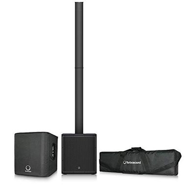 Turbosound iP2000 BUNDLE Diffusore a colonna alimentato da 1000 Watt con subwoofer da 12", borsa per il trasporto resistente allacqua e copertura protettiva