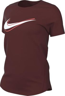 Nike W NK ONE SWSH HBR DF SS TOP Dark Team RED