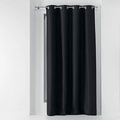 DOUCEUR D'INTERIEUR Charcoal Grey Woven Eyelet Curtain 135 x 240 cm