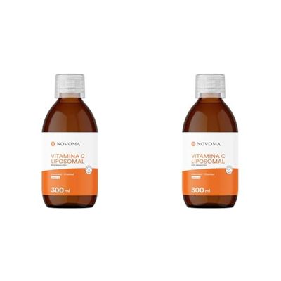 Vitamina C Liposomal 1000mg | Dosificación Potente y Máxima Absorción | Formulado con Vitamina C Quali®-C | Fabricado en el Reino Unido | Botella de 300 ml | NOVOMA (ex Nutrivita) (Paquete de 2)