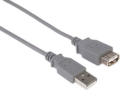 PremiumCord USB 2.0 verlengkabel 5 m, datakabel High Speed tot 480 Mbit/s, oplaadkabel, USB 2.0 type A aansluiting op stekker, 2x afgeschermd, kleur grijs, lengte 5 m