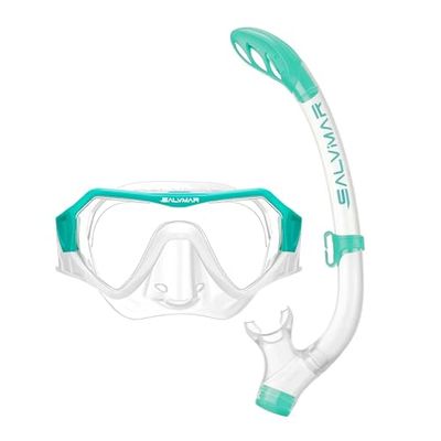 Salvimar, Combo/Set Maschera Ragazzo in Silicone Horizon + Boccaglio Deb Clear/Acquamarine