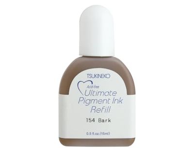 Tsukineko Ultimate Pigment Inker Stamp Ink-15 ml-Beige, Bark-Accessories Reinker for VersaColor Ink Pads, 15ml