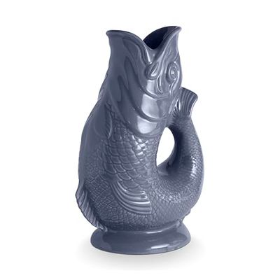 Wade Fish Jug, Earthenware, Iconic UK Heritage, Made in Stoke-on-Trent, 1.2L, French Grey