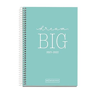 Miquelrius - Agenda scolaire 2021-2022, taille active 11,7 x 17,4 cm, semaine vue, écriture bleue, langue catalane