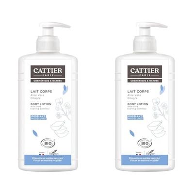 Cattier Paris - Lait Corp Modelant Aloe Vera Onagre Bio - 500 ml (Lot de 2)