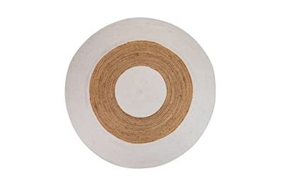 Adda Home Tappeto iuta cotone naturale bianco 180 x 180 cm