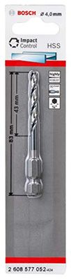 Bosch Accessories Forets hélicoïdaux Impact Control HSS (pour métal, 4 x 43 x 83 mm, Accessoires pour perceuse à percussion)