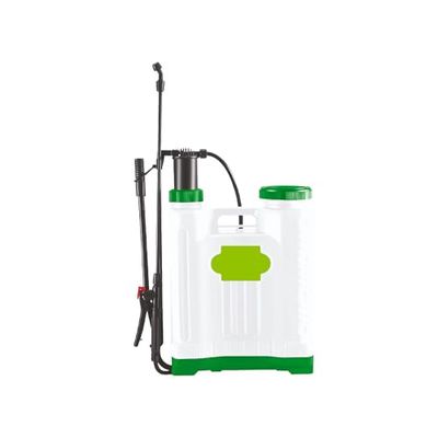 Bomba a presión de hombro para jardinería y riego – Pulverizador a presión con depósito de 16 l, tubo de 125 cm y extensión de 56 cm, ideal para desmalezar y plantas, 60 x 35 x 20 cm