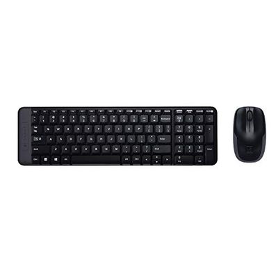 Logitech MK220 Combo Tastiera e Mouse Wireless Compatti per Windows, Layout Spagnolo QWERTY - Nero