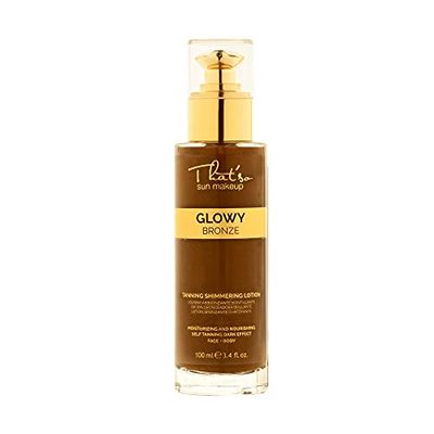 That'so Glowy Bronze - Emulsión bronceadora con efecto chispeante - Con jugo de aloe vera, aceite de almendras dulces y manteca de karité - 100 ml - 100 g