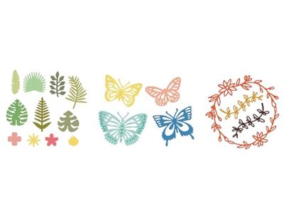 Set 3 fina skärformar ZAG botaniska och fjärilar