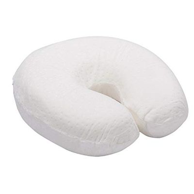 Pikolin Home - Almofada de viagem para pescoço viscoelástico, respirável e macia com capa lavável, firmeza média/baixa, cor branca