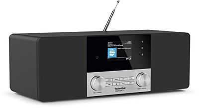 TechniSat DIGITRADIO 4 C - Radio numérique stéréo (Dab+, FM, écran Couleur, Streaming Audio Bluetooth, Prise Casque, entrée AUX, Radio-réveil, écran OLED, 20 Watts RMS, Haut-Parleur Elac) Noir