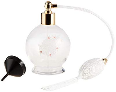 martinoli Pulverizador para perfume de vidro de BOHEMIA com bordado de flores, branco transparente - 400 G