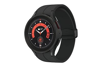 Samsung Galaxy Watch5 Pro, ronde Bluetooth smartwatch, Wear OS, outdoor fitnesshorloge, fitnesstracker, 45 mm, titanium zwart