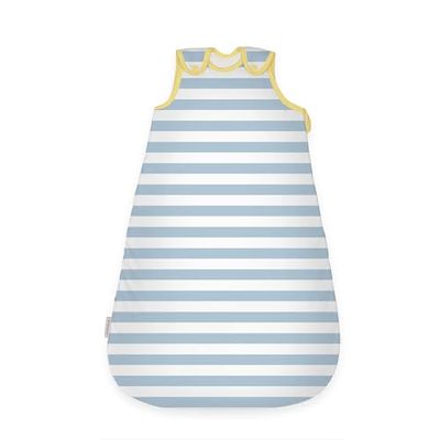 Sacco a pelo TOM TAILOR, 70 cm, rivestimento: 100% cotone/imbottitura: 100% poliestere, con cerniera laterale e bottoni a pressione, STRIPES WITH A KICK (Sky Blue & Light Lemon)