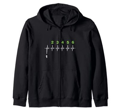 Motorcycle Gear Shift Heartbeat Motorist Motocross Zip Hoodie