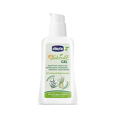 CHICCO NaturalZ Żel ochronny, 60 ml, naturalna ochrona w sezonie letnim, z trawą cytrynową i eukaliptusem, ochrona w dzień i w nocy