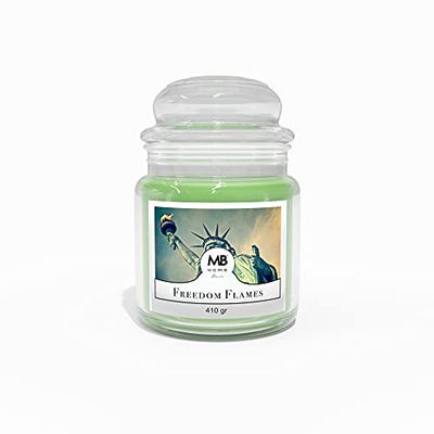Italian Bed Linen Velas “MB Home Basic”, Cera Vegetal, Freedom Flames, 410 Gramos