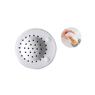 Tappo di Protezione dello Scarico da Capelli e Ostruzioni - Proteggi Scarichi di Drenaggio in Silicone, 2.5x11.5cm, Bianco