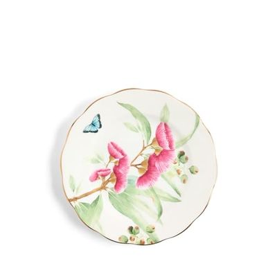 Royal Albert Miranda Kerr Australiana Collection Bone China 16cm Plate, Floral Design with Butterfly, Gold Trim