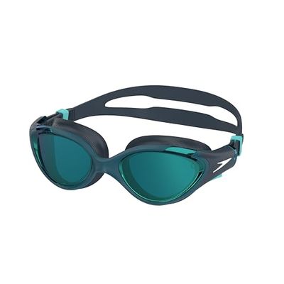 Speedo Biofuse 2.0 Spiegelbril voor dames | Vrouwelijk ontwerp | Gepatenteerd aanpassingsmechanisme | Anti-condens | Anti-lek | Comfort Fit, Dark Teal/Cobalt/Emerald Mirror, One Size