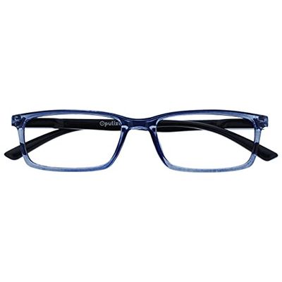 OPULIZE See - Occhiali Filtro Luce Blu Montatura Stretta Cerniere a Molla Migliorano il Sonno Gaming Computer Anti Riflesso Blu Trasparente Uomo Donna B9-3+0.00