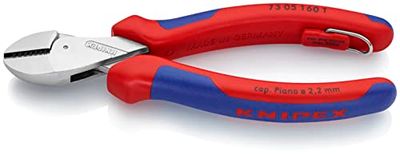 KNIPEX X-Cut Alicate de corte diagonal, compacto, cromado, capas multicomponentes, integrado para colocar um dispositivo de proteção contra quedas, 160 mm, cartão auto-serviço/blster, 73 05 160 T BK