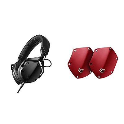 V-Moda M-200 Studio Cuffie Monitor Professionali (Nero) con Copri-Padiglioni Personalizzabili, Intercambiabili in Alluminio per le Cuffie M-200 Laser Rosso